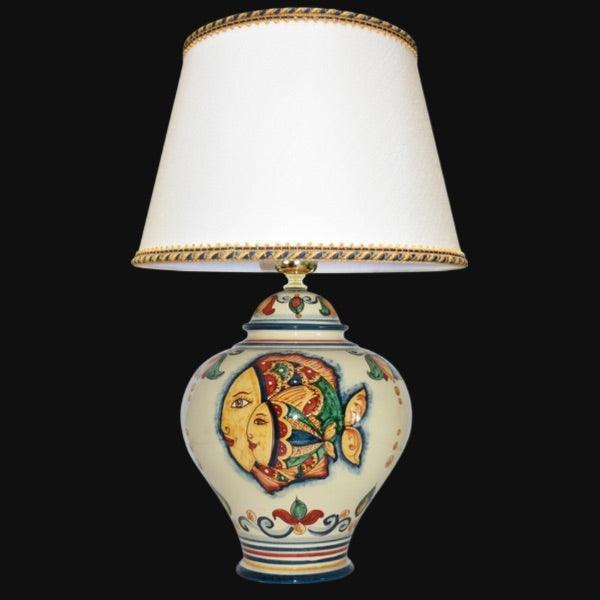 Lume Potiche in Ceramica di Caltagirone h 35 cm - Decoro Pesci