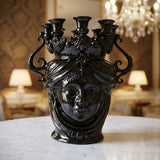 Testa a candeliere h 40 black line femmina s/espressione - Ceramiche di Caltagirone Sofia