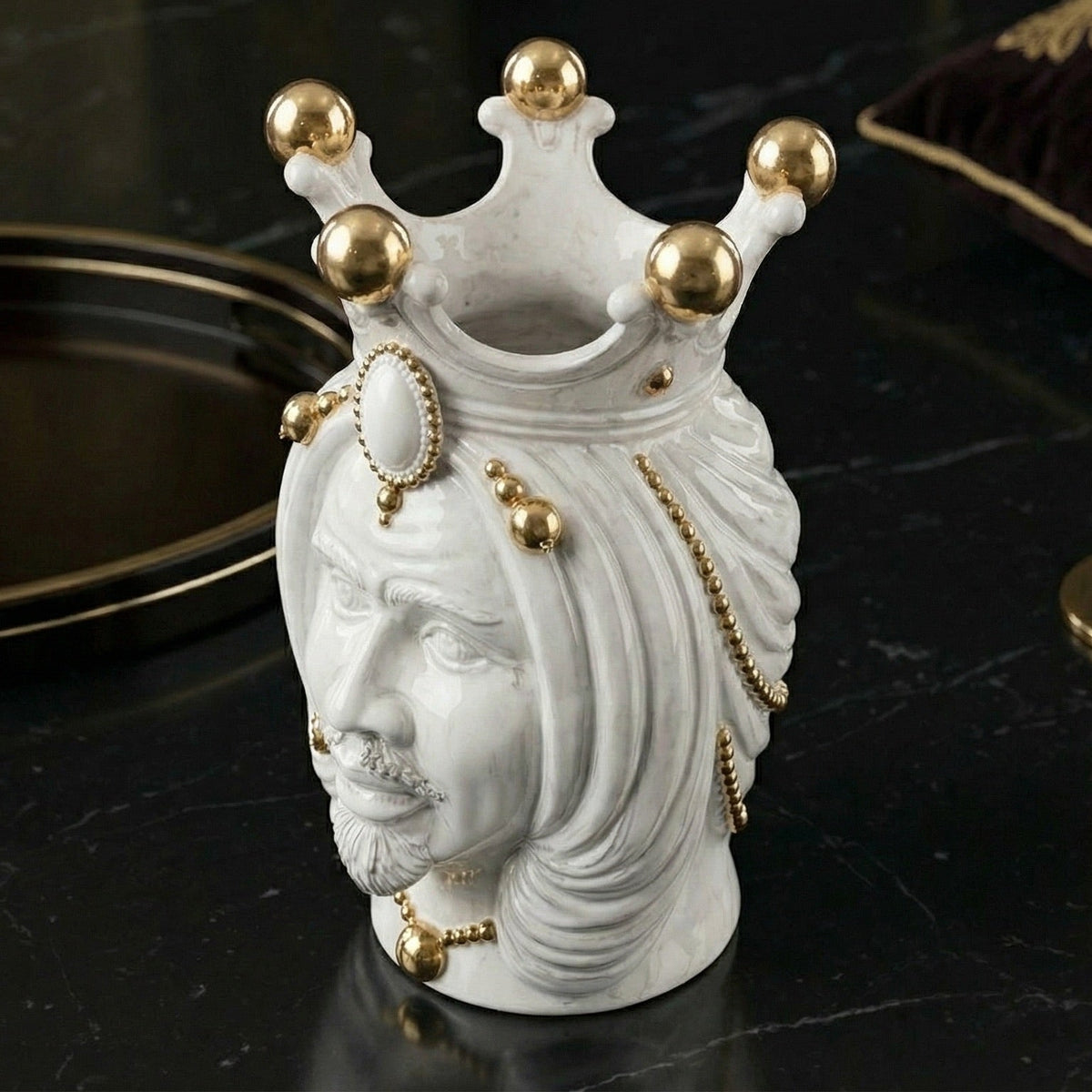 Testa di Moro, Maschio, volto. Ceramica siciliana di Caltagirone, Sofia
