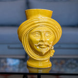Testa di Moro Uomo H 30 Senape - Ceramica Monocromatica Moderna - Ceramiche di Caltagirone Sofia