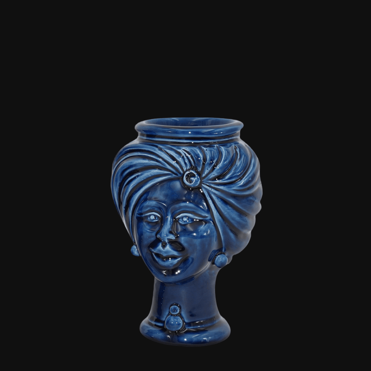 Testa h 16 tuareg Blu intenso femmina - Ceramiche di Caltagirone Sofia - Ceramiche di Caltagirone Sofia