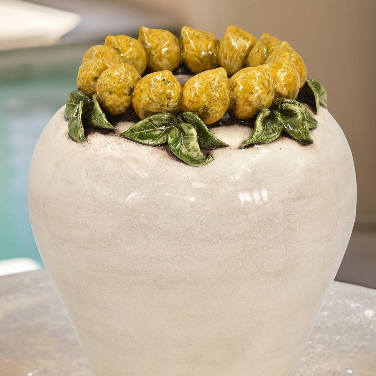 Vaso Boccia h 27 Linea Limoni Siciliani - Ceramica artigianale di Caltagirone - Ceramiche di Caltagirone Sofia