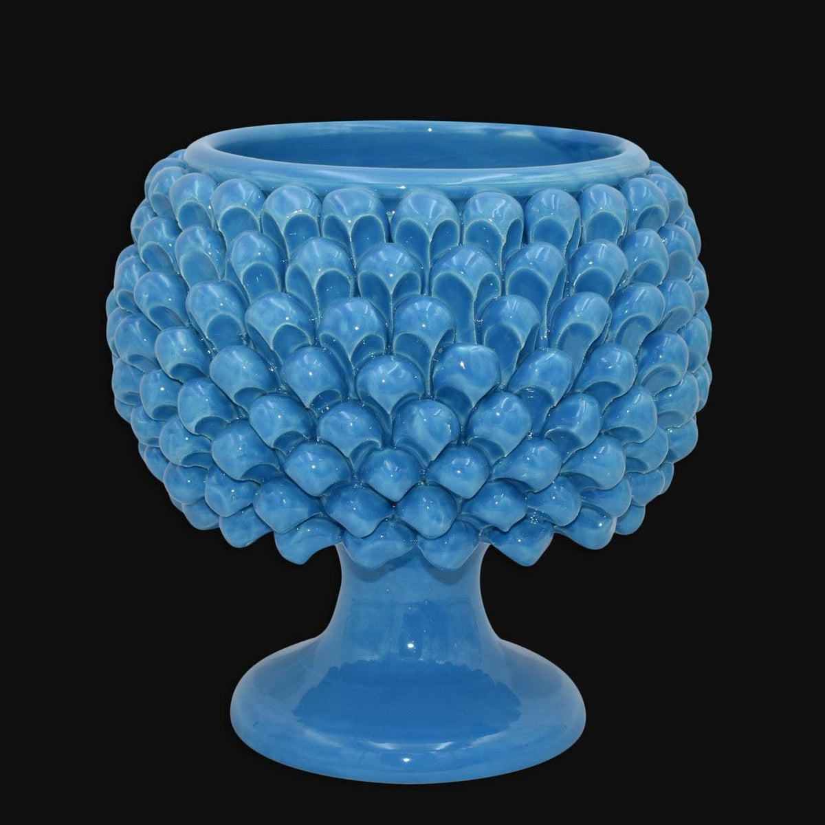 Vaso Mezza Pigna, Turchese. Ceramiche Sofia, Caltagirone