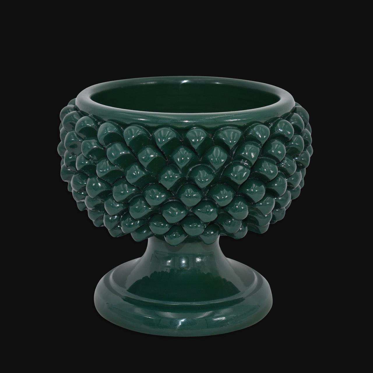 Vaso Mezza Pigna, Verde Antico. Ceramiche Sofia, Caltagirone