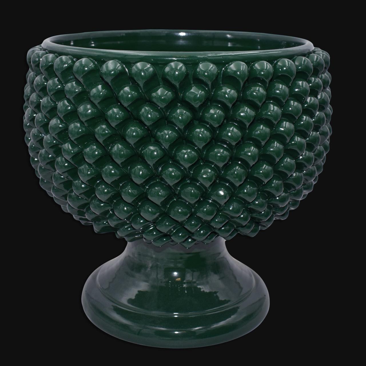 Vaso Mezza Pigna, Verde Antico. Ceramiche Sofia, Caltagirone