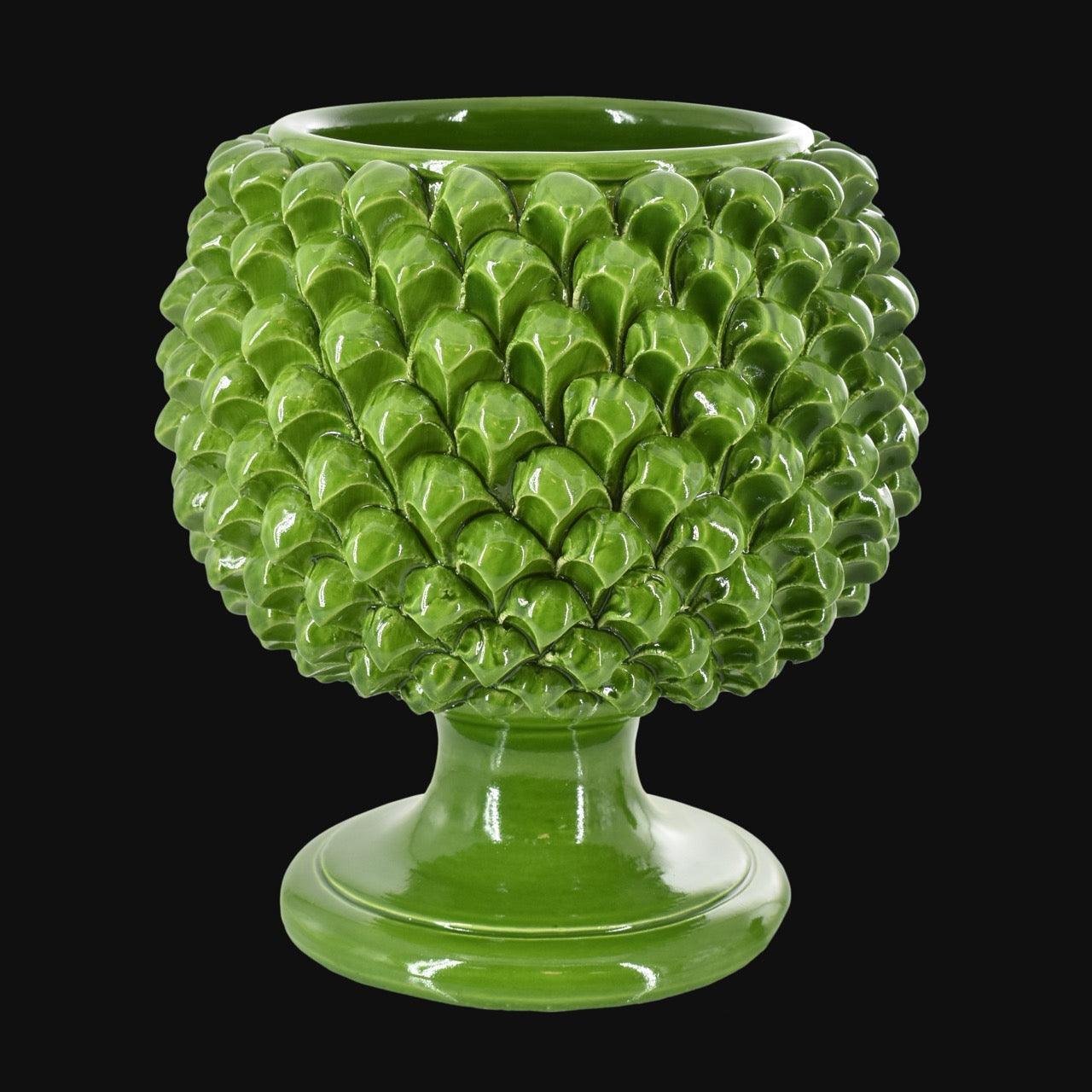 Vaso Mezza Pigna, Verde Foglia. Ceramiche Sofia, Caltagirone