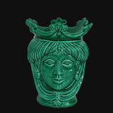 Testa di Moro, Donna, Verde Smeraldo. Ceramiche Sofia, Caltagirone
